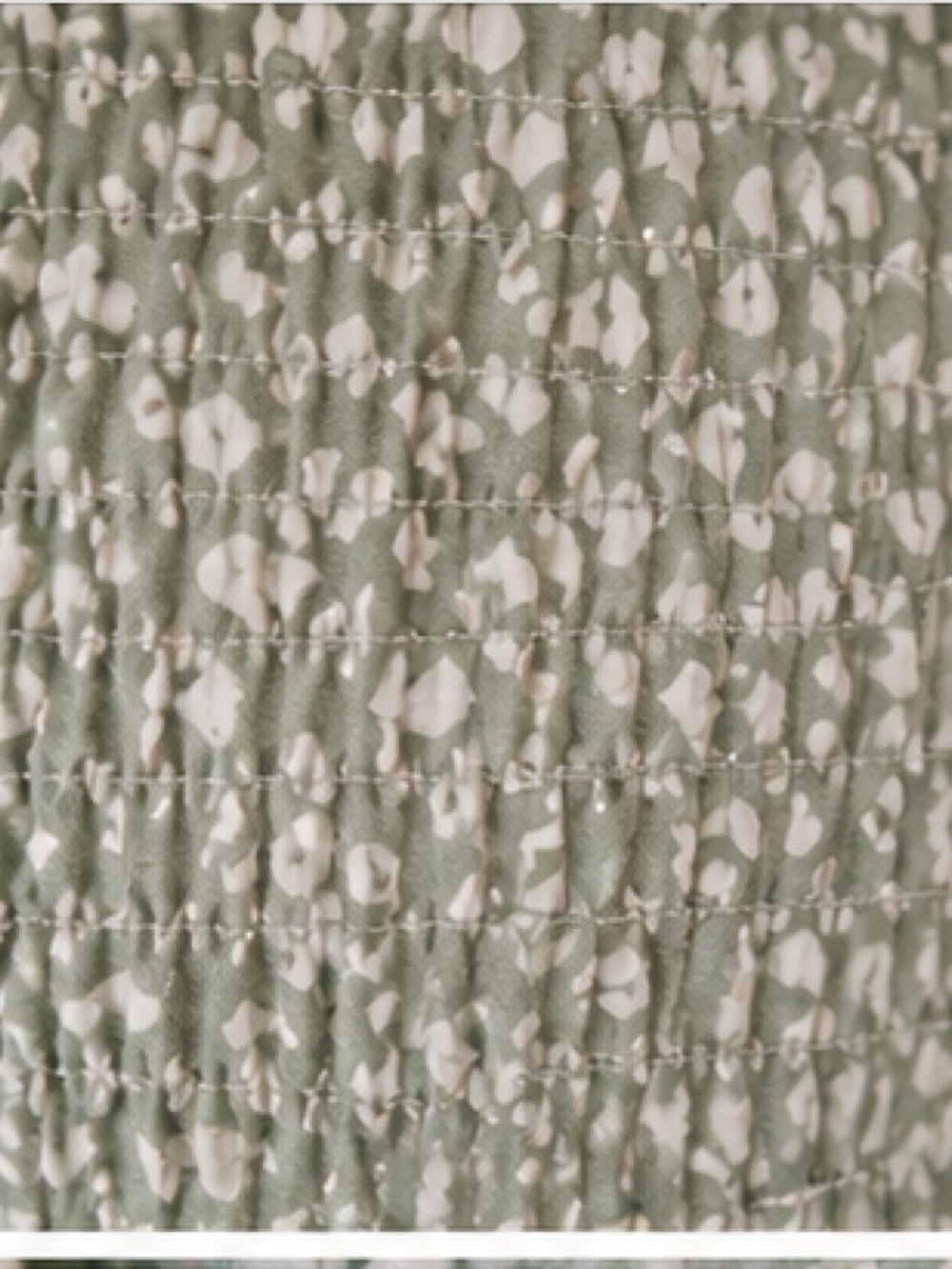Polagram Smocked Tiered Maxi Dress Sage Green Floral Small Cottagecore - Picture 7 of 8